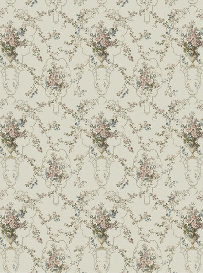Rose Antique - Custom Sized Wallpaper Mural (per m2) - White Multi