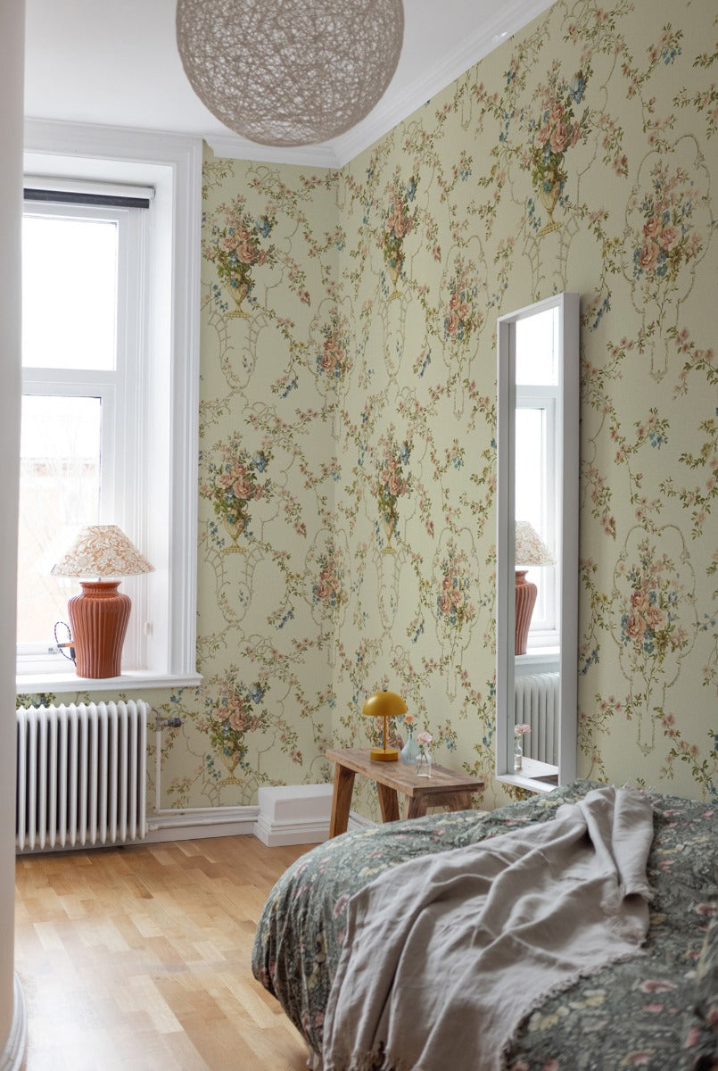 Rose Antique - Custom Sized Wallpaper Mural (per m2) - Warm Multi