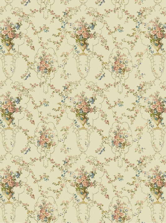 Rose Antique - Custom Sized Wallpaper Mural (per m2) - Warm Multi