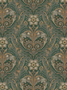 Oscar Antique Medallion - Custom Sized Wallpaper Mural (per m2) - Green