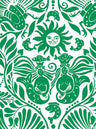 Mermaid Groove - Custom Sized Wallpaper Mural (per m2) - Green