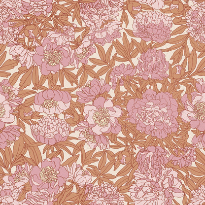 Peony Fever - Custom Sized Wallpaper Mural (per m2) - Pink
