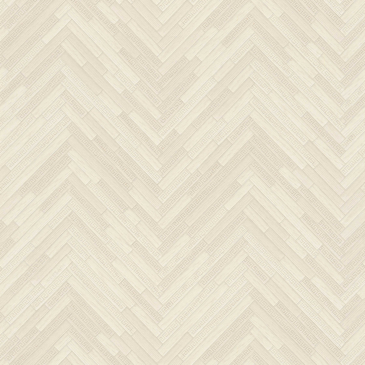 Sample - Versace Parquet Wallpaper - Grey/White