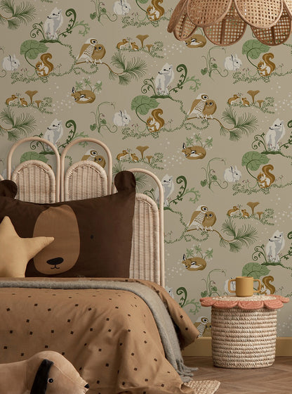 Alice - Custom Sized Wallpaper Mural (per m2) - Beige