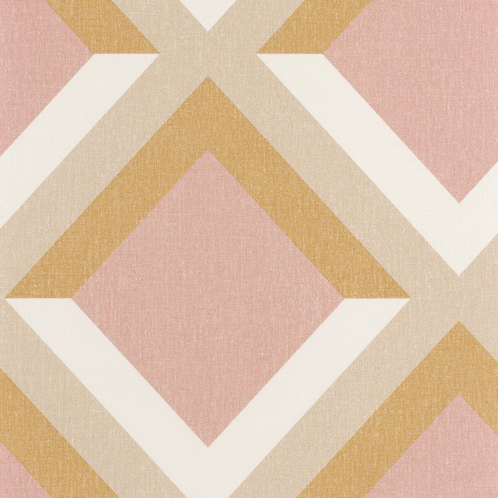 Sample - Groove Wallpaper - Ocre Rrose Blanc - Discontinuing