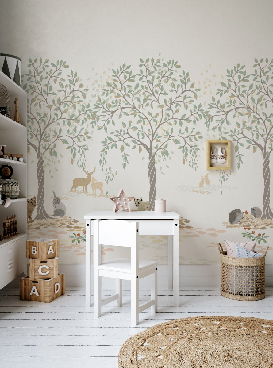 Forest Friends - Custom Sized Wallpaper Mural (per m2)