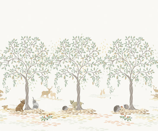 Forest Friends - Custom Sized Wallpaper Mural (per m2)