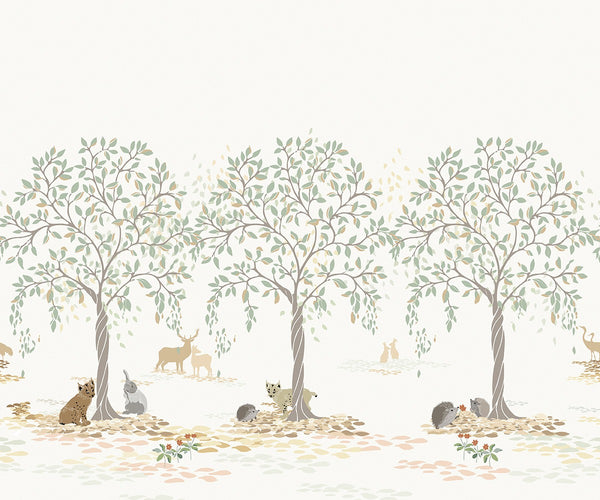 Sample - Forest Friends - Custom Sized Wallpaper Mural (per m2)