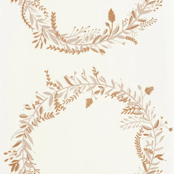 Harmony Wreath Wallpaper - Beige