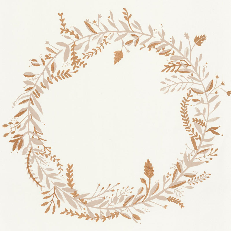 Sample - Harmony Wreath Wallpaper - Beige