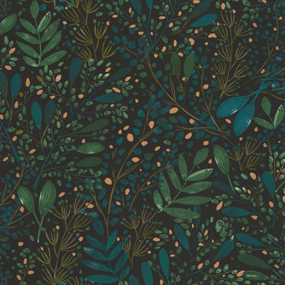 Joy Wallpaper - Dark Green/Blue
