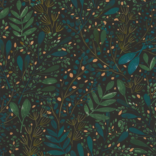 Joy Wallpaper - Dark Green/Blue