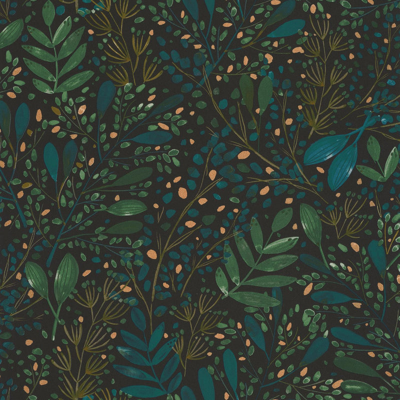 Joy Wallpaper - Dark Green/Blue