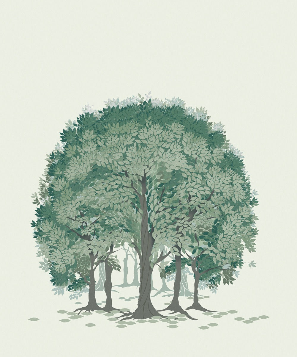 Sample - Beech Forest - Custom Sized Wallpaper Mural (per m2) - Green Shades