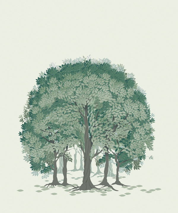 Sample - Beech Forest - Custom Sized Wallpaper Mural (per m2) - Green Shades