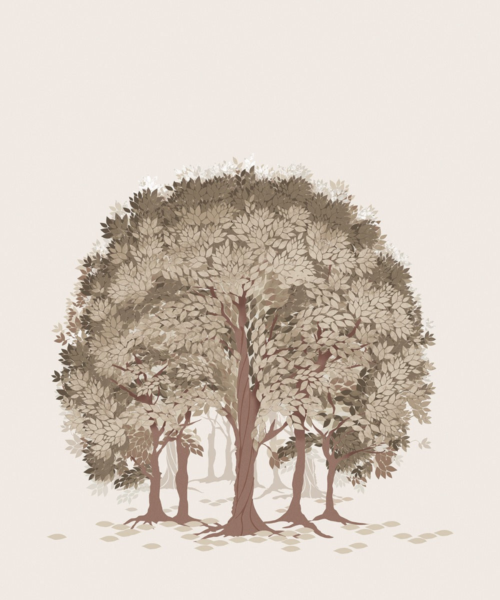 Sample - Beech Forest - Custom Sized Wallpaper Mural (per m2) - Brown Shades