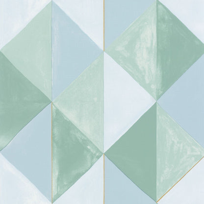 Plenitude Vinyl Wallpaper - Green/Blue/Gold - Discontinuing