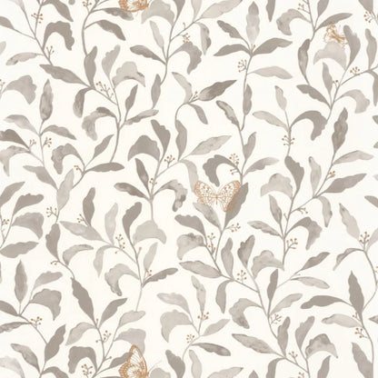 Green Life Sweet Butterfly Wallpaper - Taupe Gold - Discontinuing