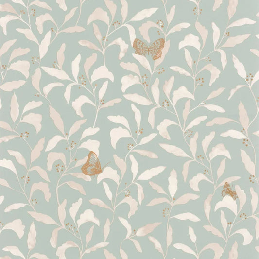 Green Life Sweet Butterfly Wallpaper - Vert D'eau Or - Discontinuing