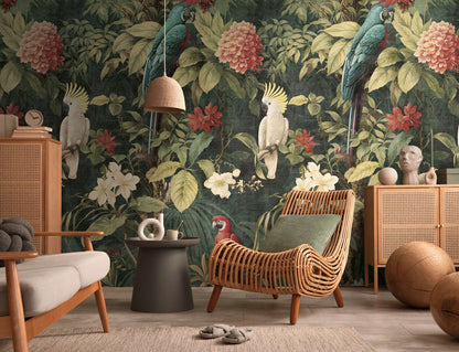 The Wall 4 - Hybrid Wallpaper Mural - Cockatoo