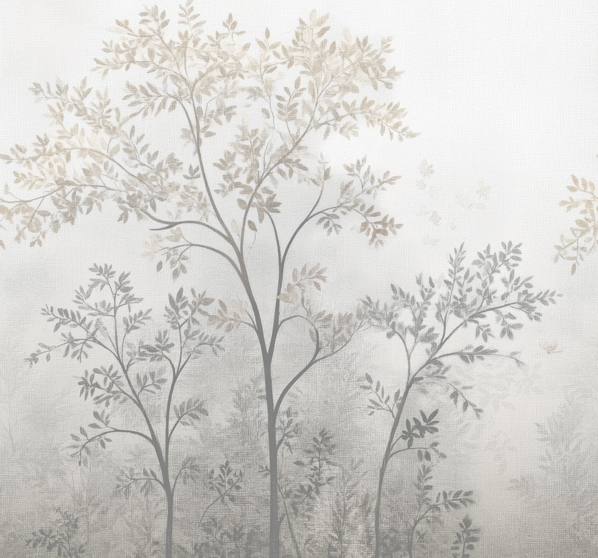 Sample - Misty Morning Tree - Custom Sized Wallpaper Mural (per m2) - Light