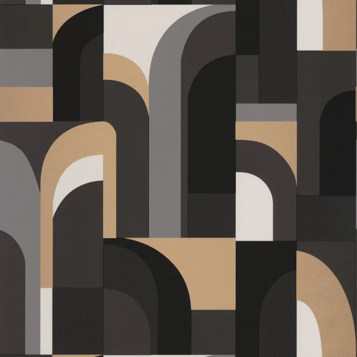 Sample - Labyrinth Doors Wallpaper - Black
