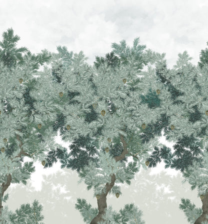 Scent of Pines - Custom Sized Wallpaper Mural (per m2) - Green