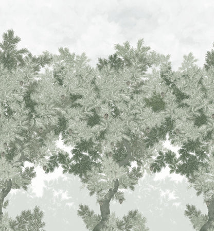 Scent of Pines - Custom Sized Wallpaper Mural (per m2) - Grey Green