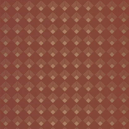 Labyrinth Patch Wallpaper - Terracotta Cuivre