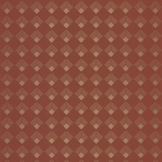 Labyrinth Patch Wallpaper - Terracotta Cuivre