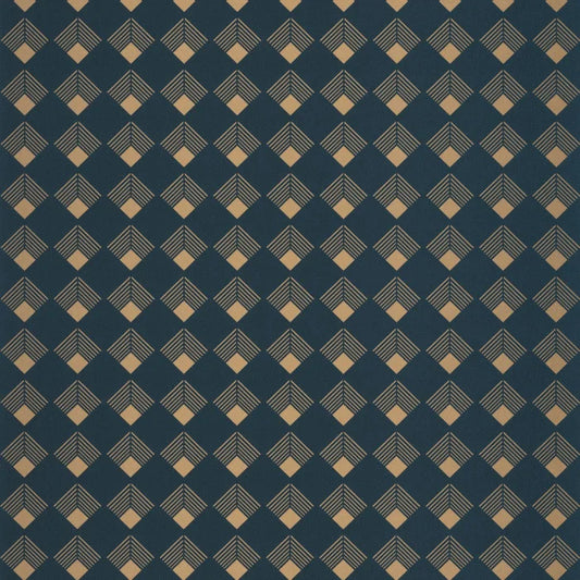 Labyrinth Patch Wallpaper - Blue Petrole