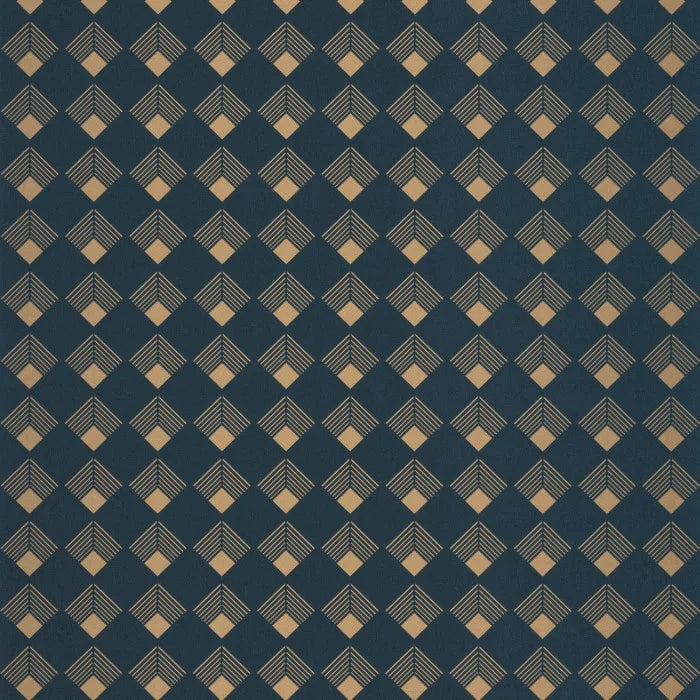 Sample - Labyrinth Patch Wallpaper - Blue Petrole