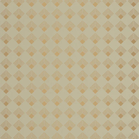 Labyrinth Patch Wallpaper - Vert Amande Dore