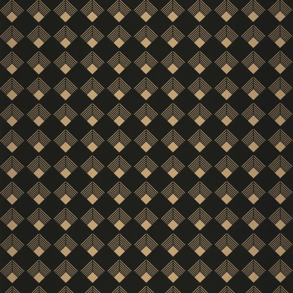 Sample - Labyrinth Patch Wallpaper - Noir Dore