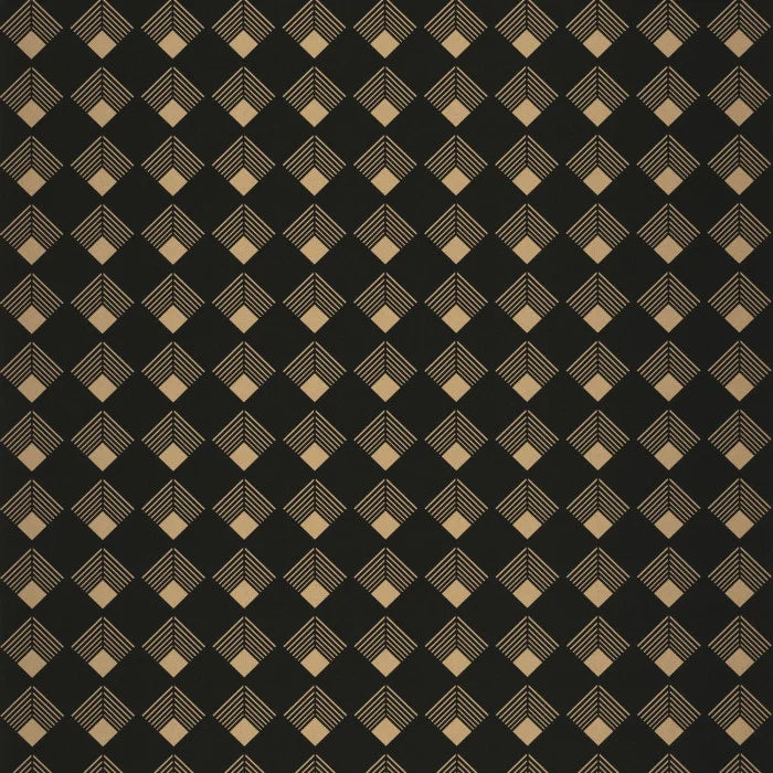 Sample - Labyrinth Patch Wallpaper - Noir Dore