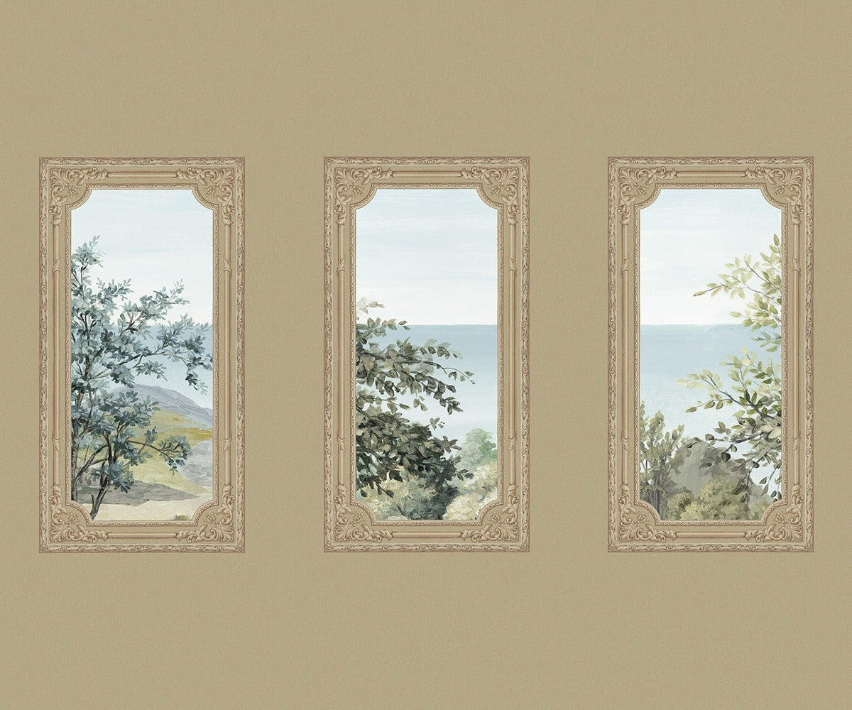 A Room With A View - Custom Sized Wallpaper Mural (per m2) - Sandstone