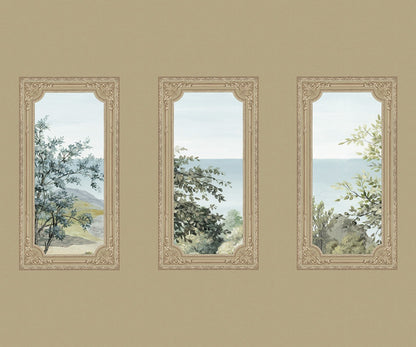 A Room With A View - Custom Sized Wallpaper Mural (per m2) - Sandstone