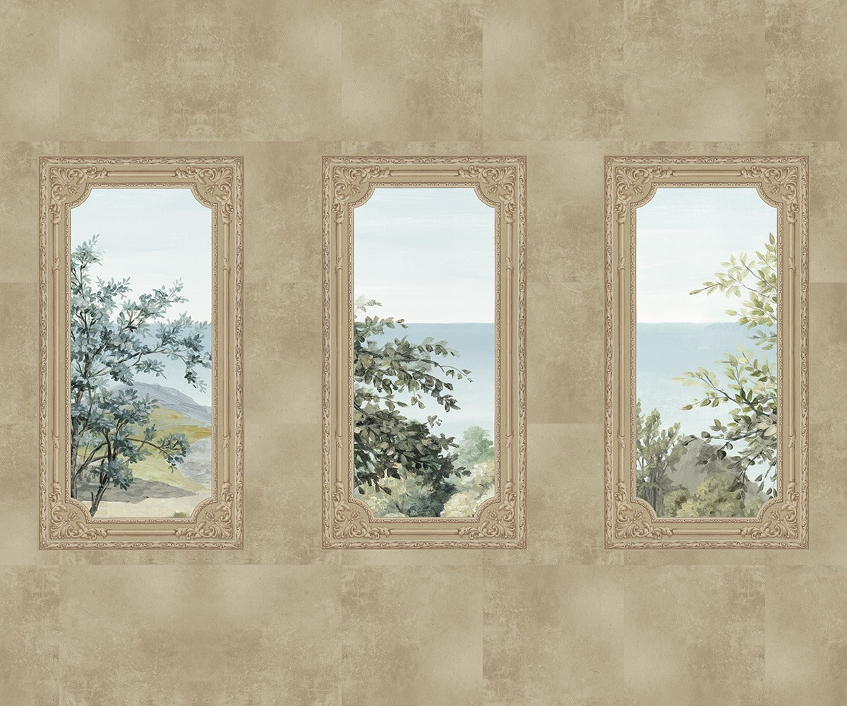 Sample - A Room With A View - Custom Sized Wallpaper Mural (per m2) - Beige Marble