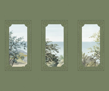 A Room With A View - Custom Sized Wallpaper Mural (per m2) - Green