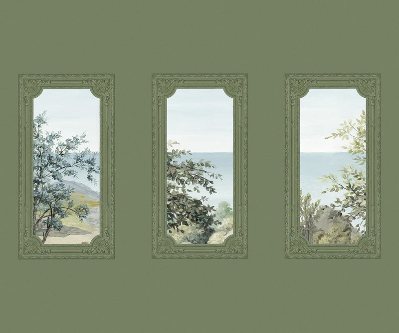 A Room With A View - Custom Sized Wallpaper Mural (per m2) - Green