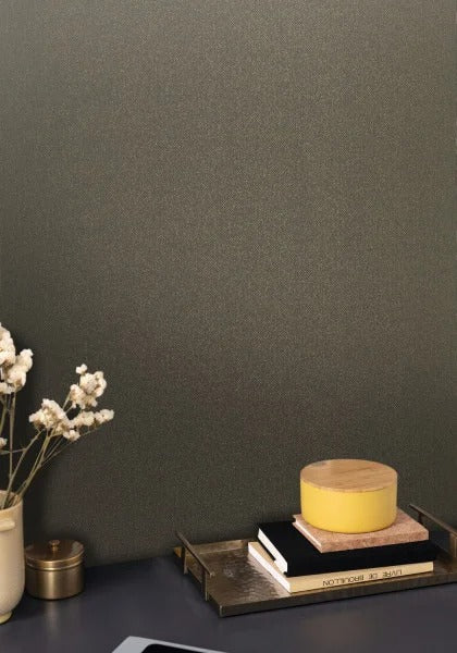 Mini Chevron Wallpaper - Metallic Black/Gold - 4 Rolls Left