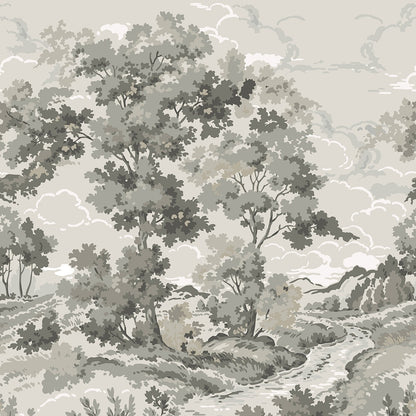 Boulogner Forest - Custom Sized Wallpaper Mural (per m2) - Warm Grey