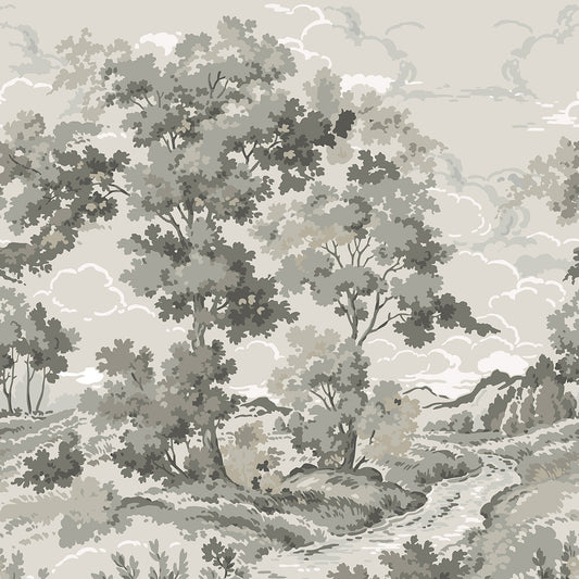 Boulogner Forest - Custom Sized Wallpaper Mural (per m2) - Warm Grey