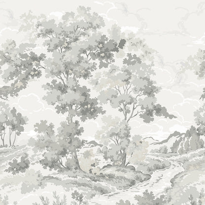 Boulogner Forest - Custom Sized Wallpaper Mural (per m2) - Light Grey