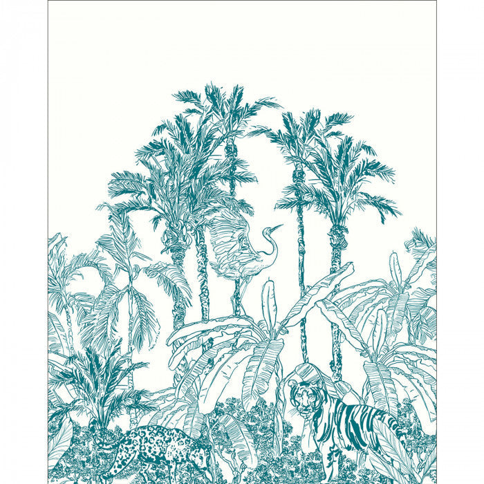 Panoramique La Jungle Enchantee Wallpanel - Bleu