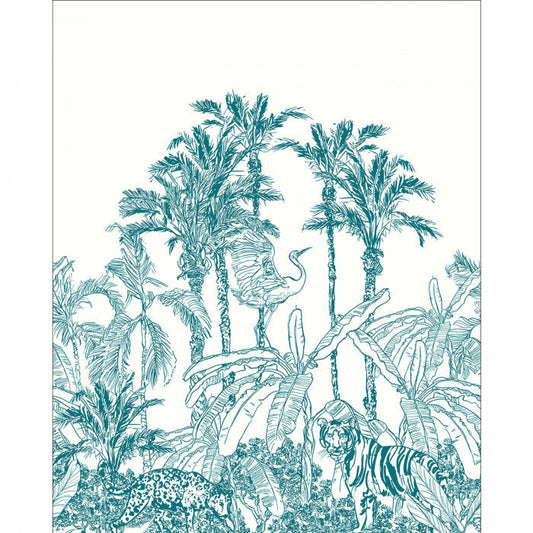 Panoramique La Jungle Enchantee Wallpanel - Bleu