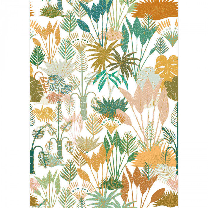 Panoramique Manille Wallpanel - Vert Jaune Fond Blanc