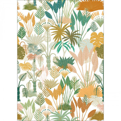 Panoramique Manille Wallpanel - Vert Jaune Fond Blanc