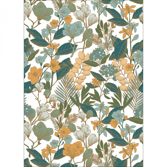 Panoramique Valentine Wallpanel - Vert Jaune Fond Blanc