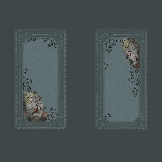 Rose Garden - Custom Sized Wallpaper Mural (per m2) - Midnight
